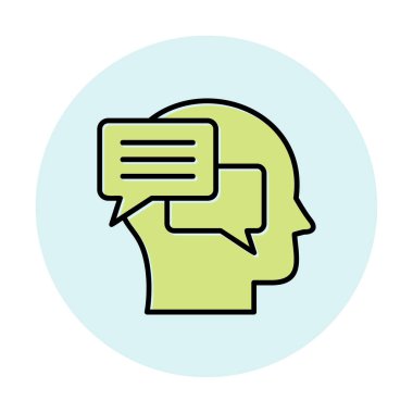 Sohbet düz simgesi, vektör illüstrasyonu