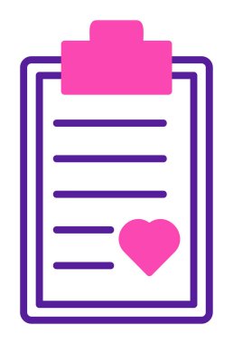 Kalp ikonu vektör illüstrasyonlu Tıbbi Rapor               