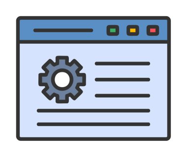 Ağ ayarı. Web simgesi basit illüstrasyon 