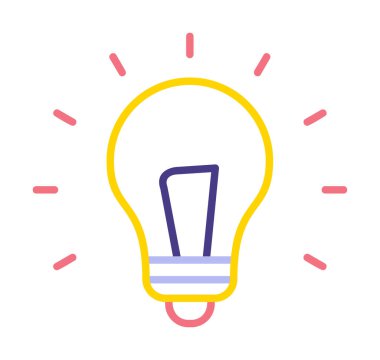 Fikir ampulü simgesi, vektör illüstrasyon tasarımı