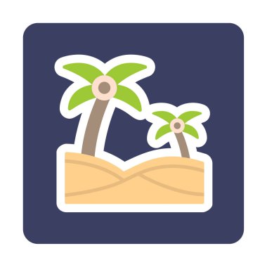 plaj simgesi vektörü beyaz arkaplanda izole edildi