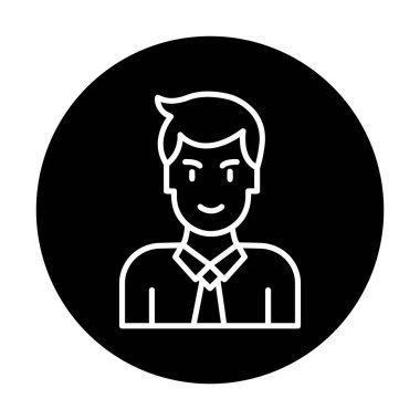 Man web simgesi, vektör illüstrasyonu 