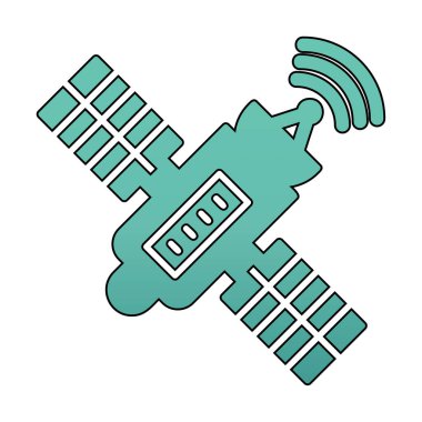 Uydu Simgesi, vektör illüstrasyonu 