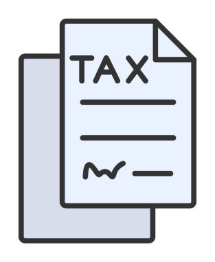 vergi formu simgesi beyaz arka plan üzerinde 