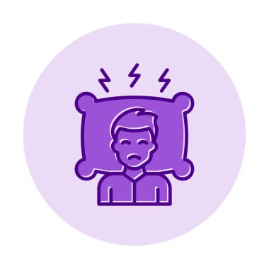 Yastıklı adam, uykusuzluk konsepti vektörü