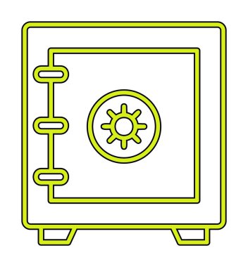 Güvenli kutu simgesi, vektör illüstrasyonu 