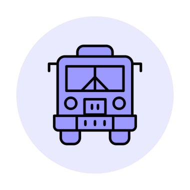 Toplu Taşımacılık web simgesi, vektör illüstrasyonu