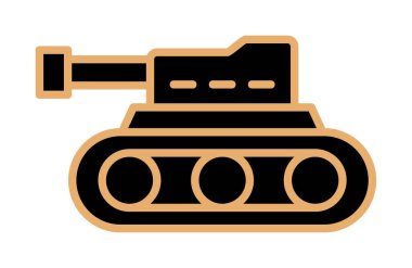 askeri tank simgesi, vektör illüstrasyonu 
