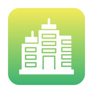 Şehir binası simgesi, vektör illüstrasyonu basit tasarım