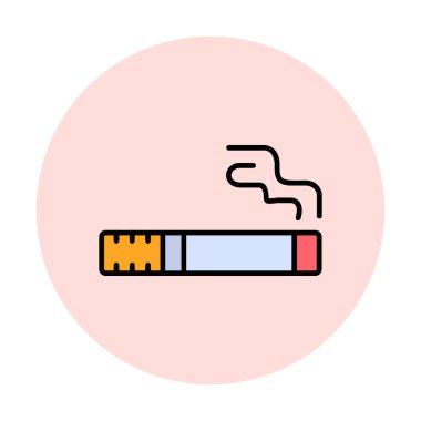 sigara yassı simgesi, vektör illüstrasyonu  