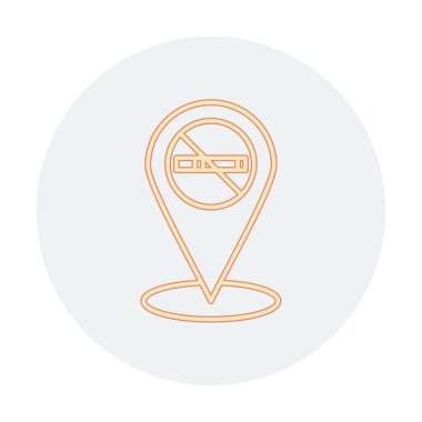 Basit Sigara İçilmez alanı simgesi, vektör illüstrasyonu