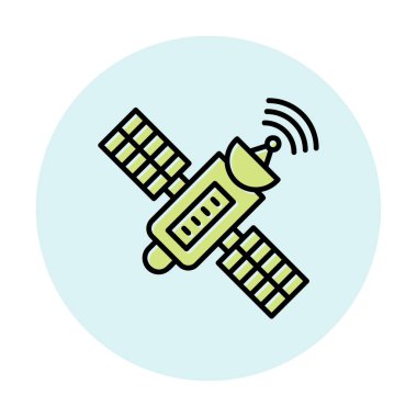 Uydu Simgesi, vektör illüstrasyonu 