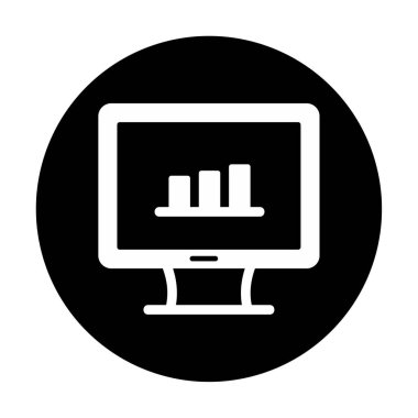 iş grafiği bilgisayar ekranında, vektör illüstrasyonu basit tasarım