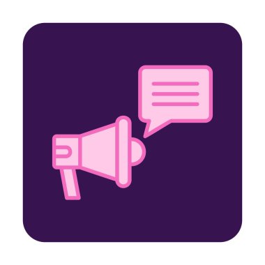 Konuşma baloncuğu vektör illüstrasyonlu megafon