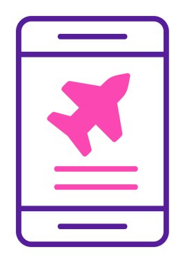 Uçak simgesi vektör illüstrasyonunda bilet