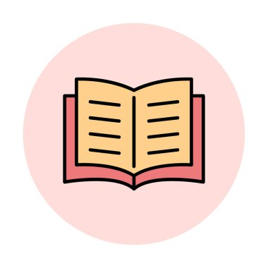 Basit Açık Kitap web simgesi çizim vektörü