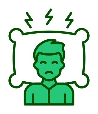 Yastıklı adam, uykusuzluk konsepti vektörü