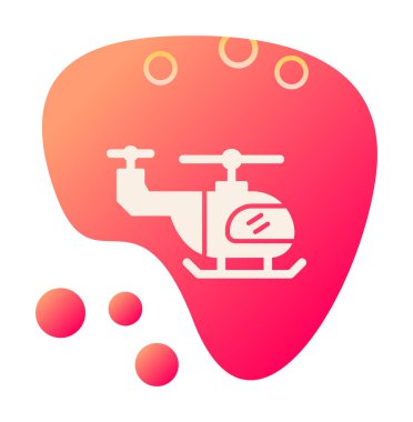 Helikopter düz simgesi, vektör çizim 