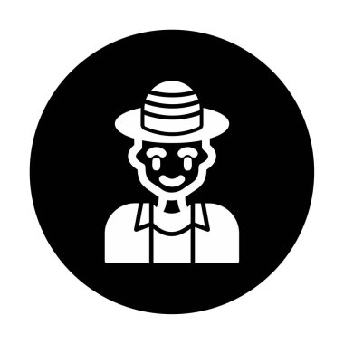 Turist şapkası simgesi, vektör illüstrasyonu 