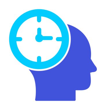 İnsan kafası ikonlu saat. vektör illüstrasyonu                          