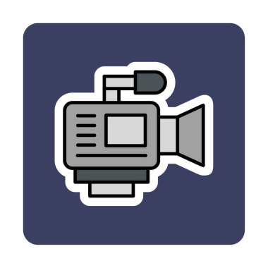 video kamera simgesi, vektör illüstrasyonu basit tasarım