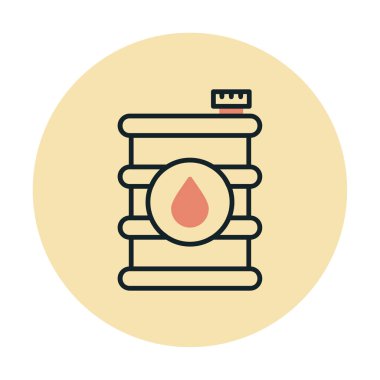 Yağ varili düz ikon vektör çizimi