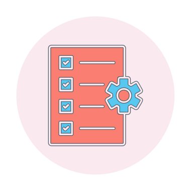 kontrol listesi renk simgesi. İnternet ve mobil uygulama için iş listesi. vektör izole çizimi. 