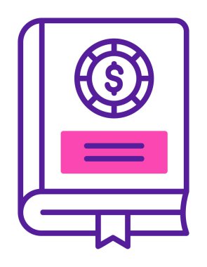 Basit Finansal Kitap simgesi, vektör illüstrasyonu