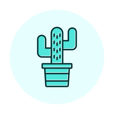 Kaktüs simgesi, basit tasarım çizimi  