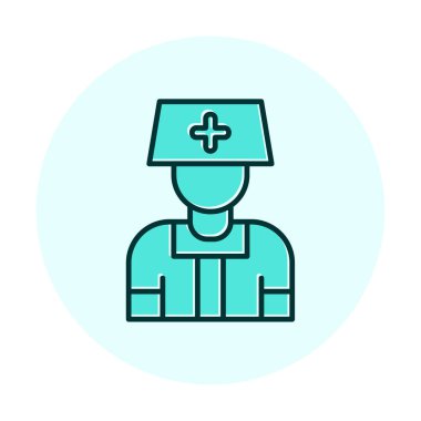 hemşire vektörü düz renk simgesi