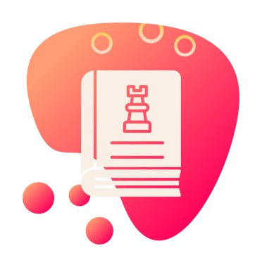 Satranç taşı simgesi, vektör illüstrasyonlu kitap