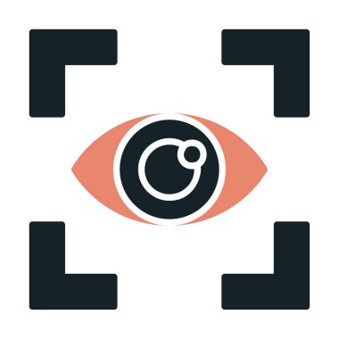 Vizyon düz simgesi, vektör çizim