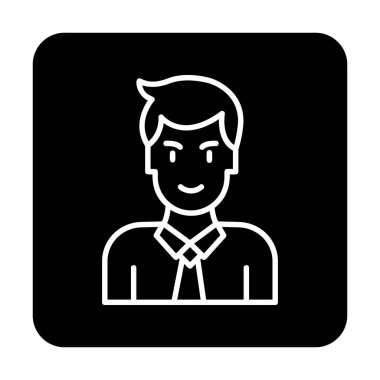 Man web simgesi, vektör illüstrasyonu 