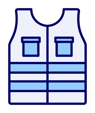 Güvenlik Ceketi Web simgesi, vektör illüstrasyonu