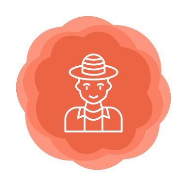 Turist şapkası simgesi, vektör illüstrasyonu 