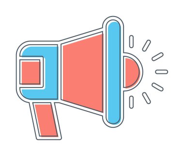 hoparlör, megafon simgesi. vektör çizim.  