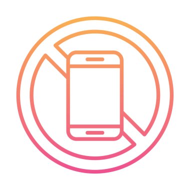 Cep telefonu simgesi yok, vektör illüstrasyonu               