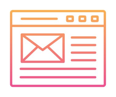 Basit düz bilgisayar e- posta iletisi vektör illüstrasyon tasarımı