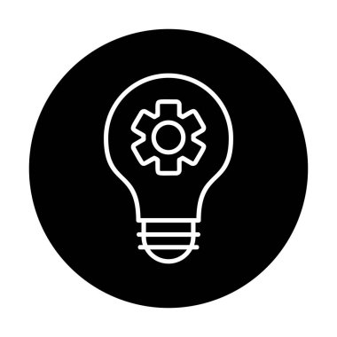 Simge vektör çiziminin içindeki vitesli basit ampul