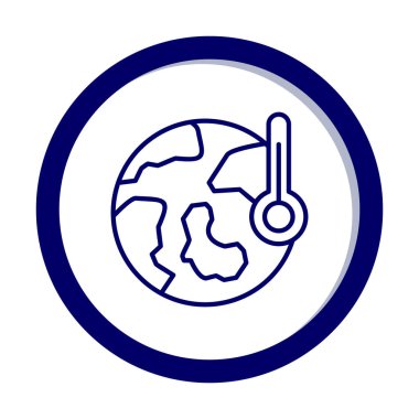 Termometre renk vektörü simgesine sahip dünya, Küresel Isınma kavramı