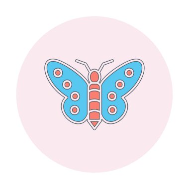 Kelebek Vektör Simgesi Düz Çizim 