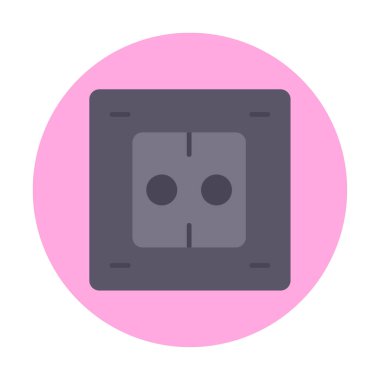 Modern Elektrik Soket simgesinin vektör illüstrasyonu       