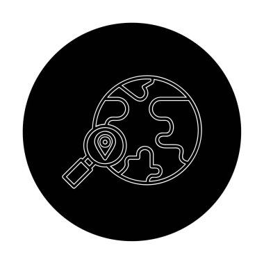 Büyütücü cam çizgi simgesi, arama konsepti