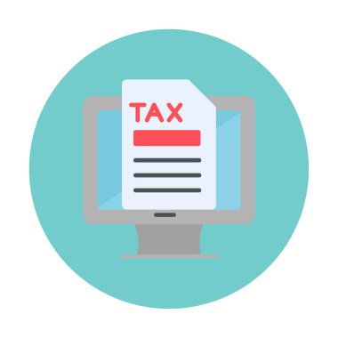 Çevrimiçi Vergi simgesi vektör çizimi