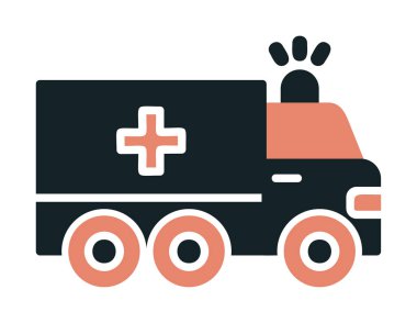 Arka planda ambulans vektör çizimi. grafik tasarımı.