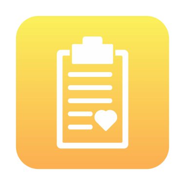 Kalp ikonu vektör illüstrasyonlu Tıbbi Rapor               