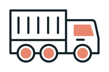 kamyon simgesi, vektör illüstrasyonu