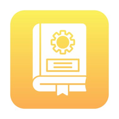 Mekanik kitap düz simgesi, vektör illüstrasyonu 