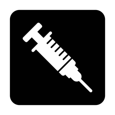 Enjeksiyon şırınga simgesi, vektör illüstrasyonu 