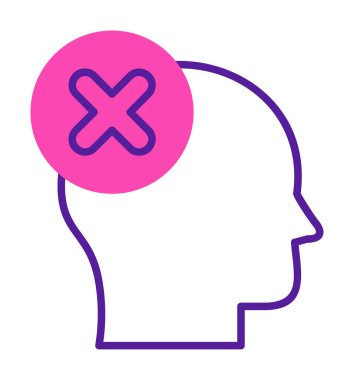 Yanlış vektör düz simgesi düşün 